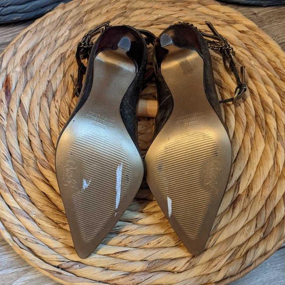 SAMPLE (W6*) - CARLOS SANTANA Oiled Bronze Mary Janes w/ Chain - Picture 7 of 8